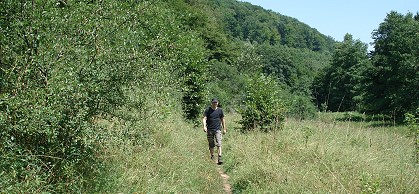 Wanderer auf dem Mühlenpfad